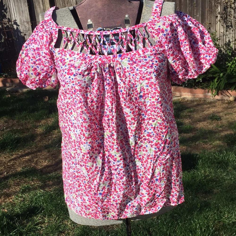 Dark Pink floral top 8